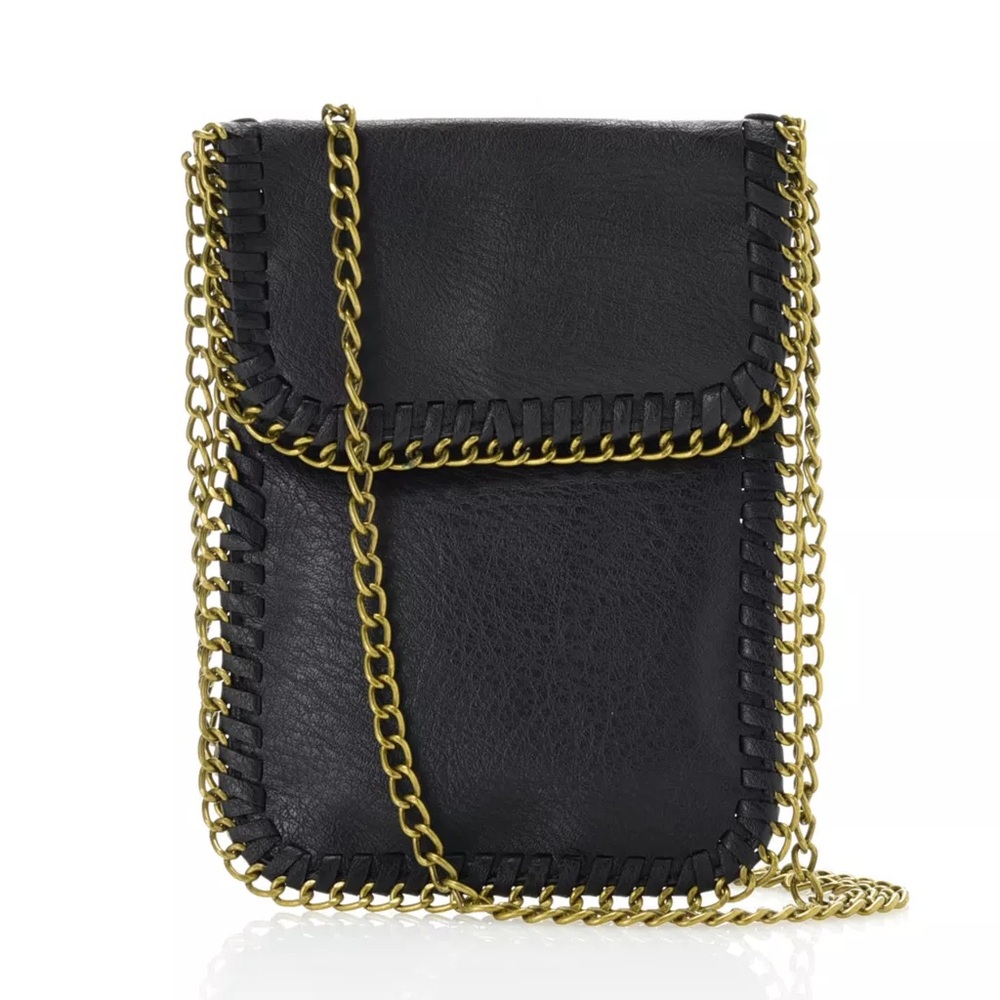 NWT ✨ Bon Voyage Black Chain-Link Trimmed Women's Crossbody